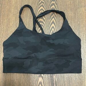 LIKE NEW Lululemon Long Line Energy Bra 

Black Camo Lululemon sports bra-Size 8